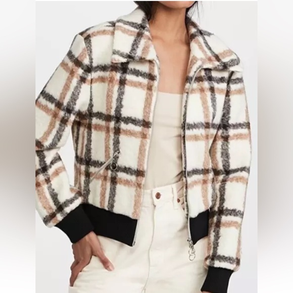 Jonathan Simkhai Pia Plaid Bomber Jacket NWOT - Picture 3 of 10